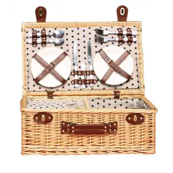

Wicker Picnic Basket Insulation Package The Cane Makes Up Outdoor Picnic Basket Hand With Cover Picnic Camping Supplies Four Dis