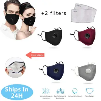 

Anti Smoke PM2.5 Mascarilla Respirator Dustproof Masque Breathable Windproof Windproof Face Masks With 2 Replaceable Filters