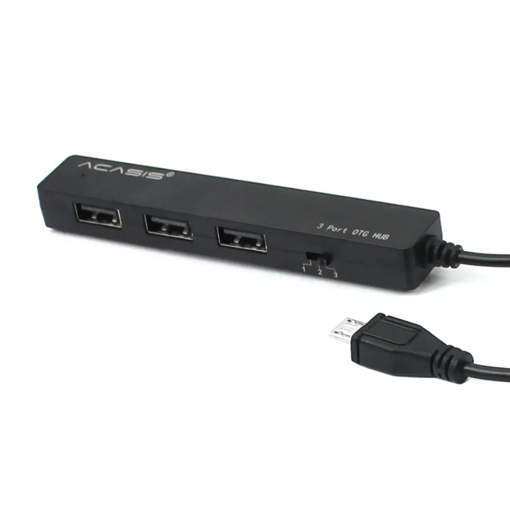 Acasis OTG Micro usb хаб с концентратором 2 0 3 порта USB многофункциональная зарядка