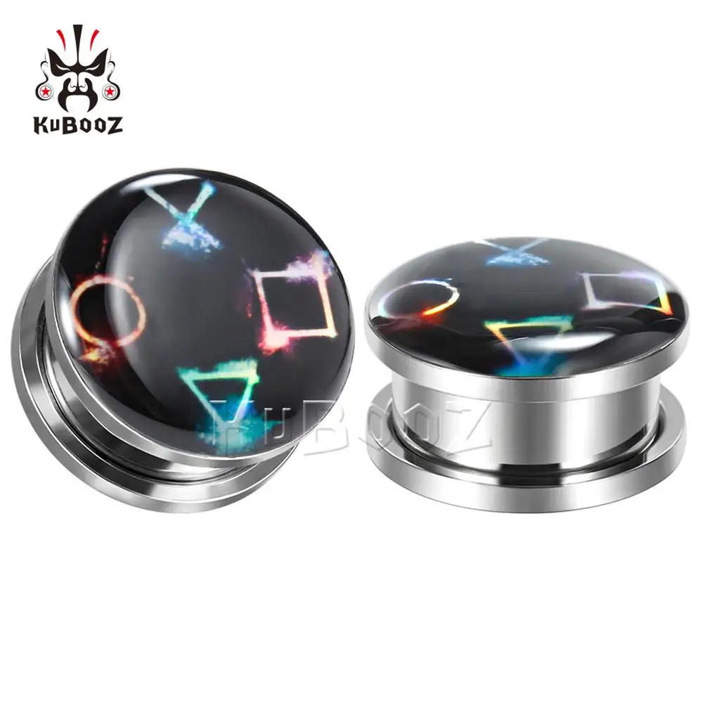 Новые туннели расширители Kubooz из нержавеющей стали с логотипом рта винтовые