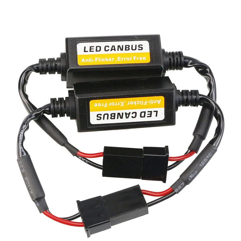 Universal Led Decoder,2Pcs LED Canbus Headlight Decoder Device Anti Flicker  Resistors Error Canceller for H7 Led Canbus Adapter canbus decoder oxilam