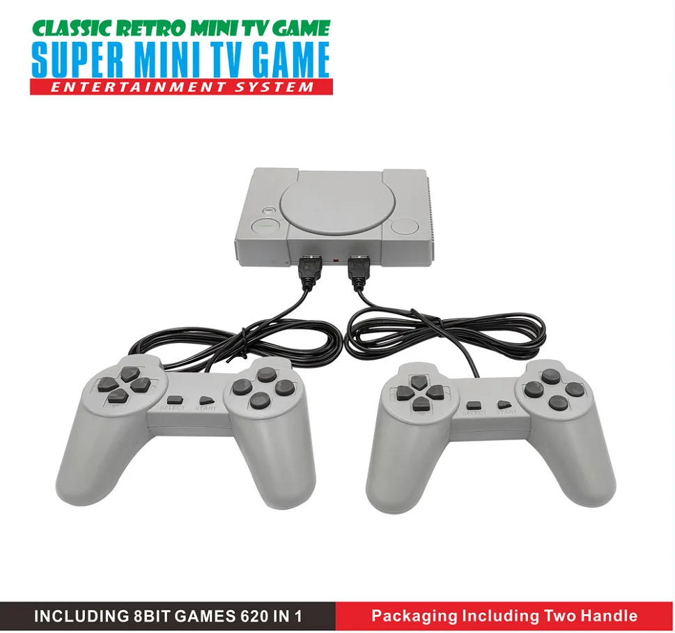 Ретро игровая консоль с 620 играми для ручных игровых проигрывателей видеоигр с двумя геймпадами