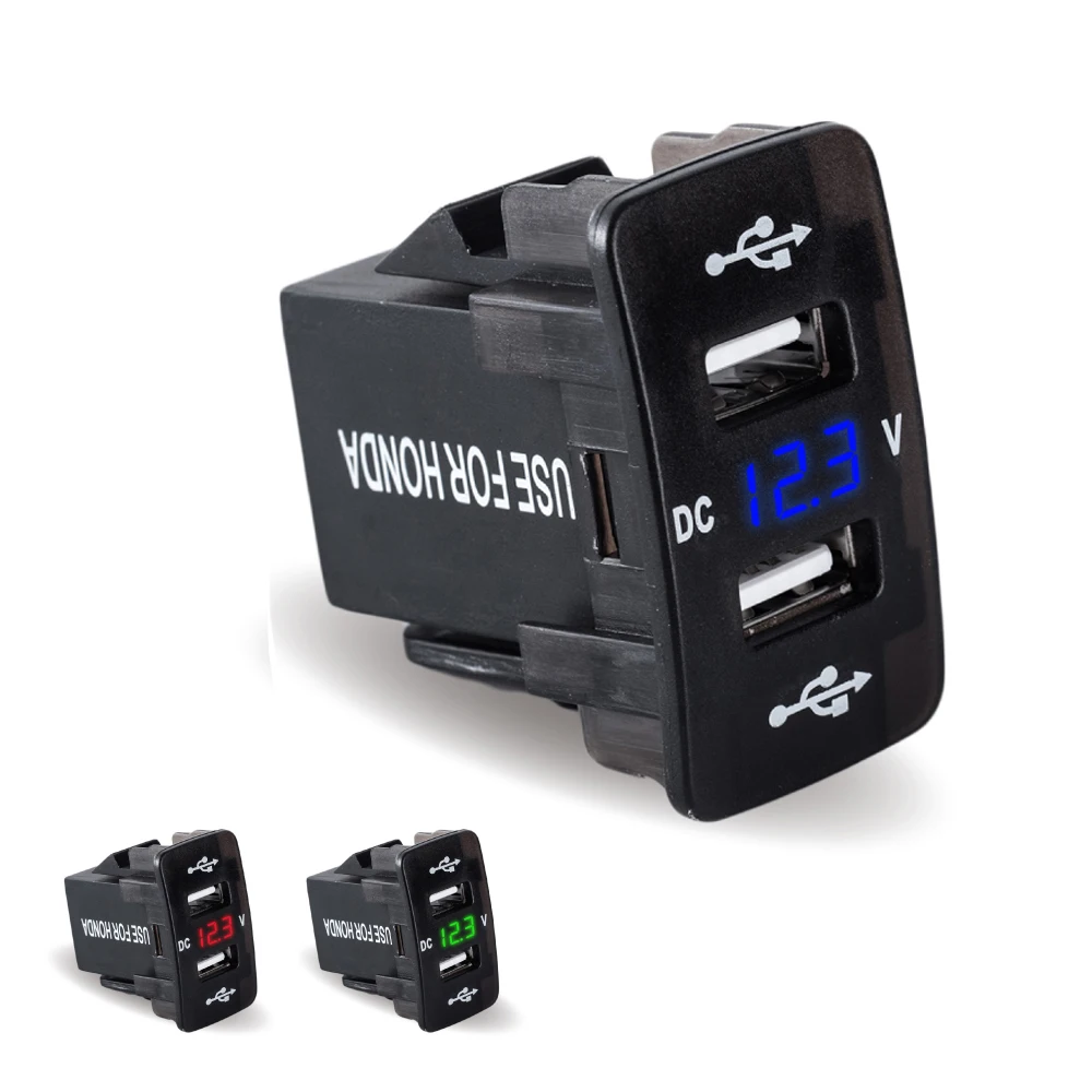 Автомобильное зарядное устройство с 2 USB портами 12 24 В|Кабели адаптеры и разъемы| |