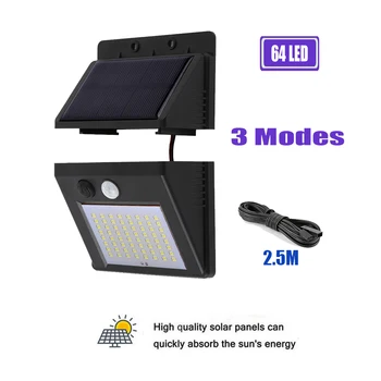 

64/30 LEDs Solar light Solar Panel Power lamp PIR Motion Sensor Path light Street Porch Security Outdoor Waterproof Wall Lamps o