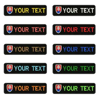 

Slovakia Embroidery Custom Name Text Patch Stripes badge Iron On Or Sew On Or Velcro Backing Patches For Clothes Backpack Hat