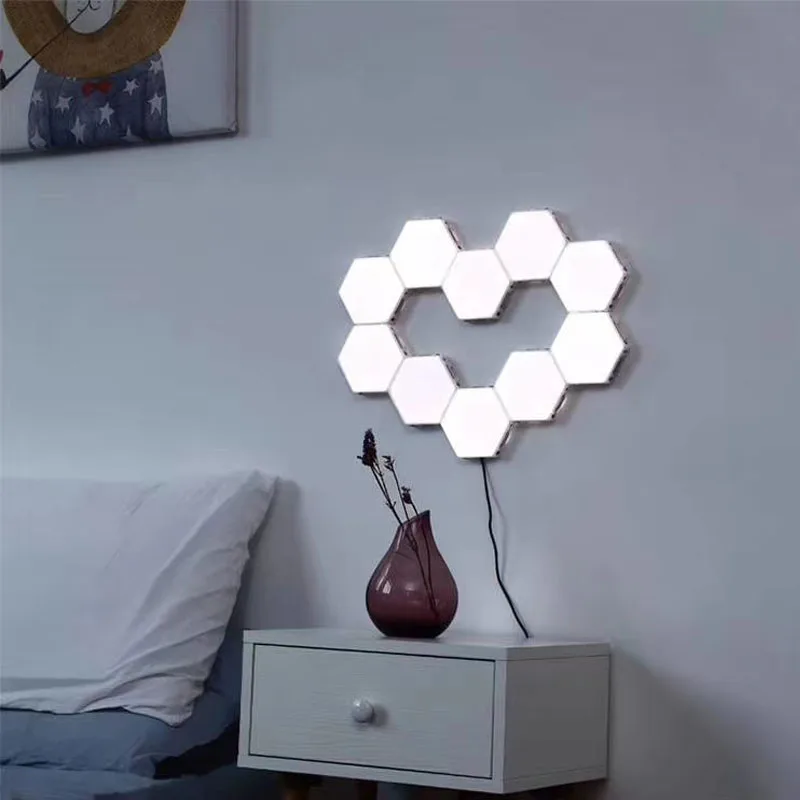 NEW Touch Sensor LED Night Light Sensitive Hexagonal LED Quantum Lamp Modular Hexagons Creative Decoration Wall Lamp