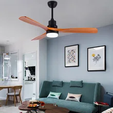 Скандинавский потолочный вентилятор, светильник для ресторана, гостиной, современный минималистичный вентилятор из цельного дерева, светильник, американский светодиодный вентилятор, светильник с энергетическим индикатором