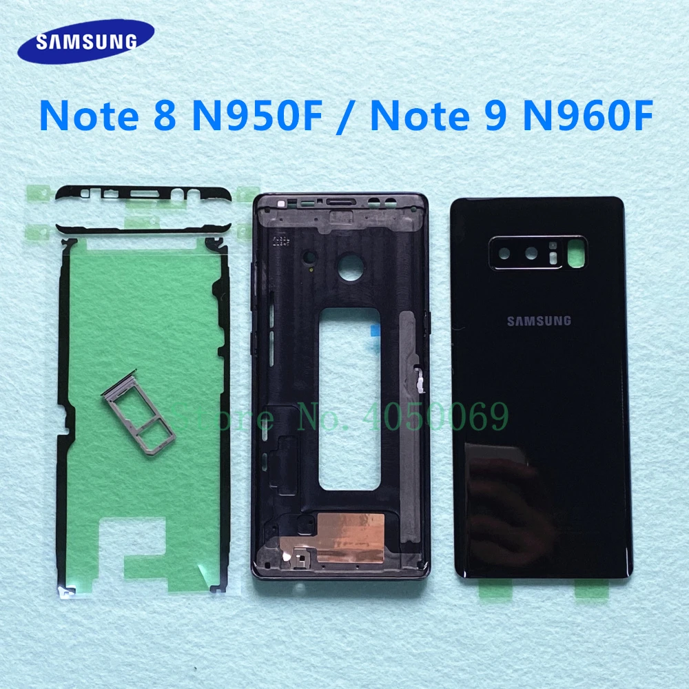 Полноразмерный корпус для Samsung Galaxy Note 8 N950 N950F 9 N960 N960F средняя рамка задняя крышка