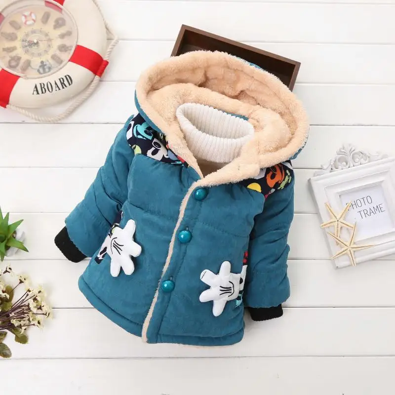 Г. Осенне-зимняя куртка для маленьких мальчиков; пальто для девочек; детская верхняя одежда с капюшоном и рисунком; Одежда для девочек; детская куртка для девочек - Цвет: Blue