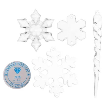 

41Pcs Acrylic Creative Decorative Snowflake Pendant Icicle Pendant for Shop Home Bar