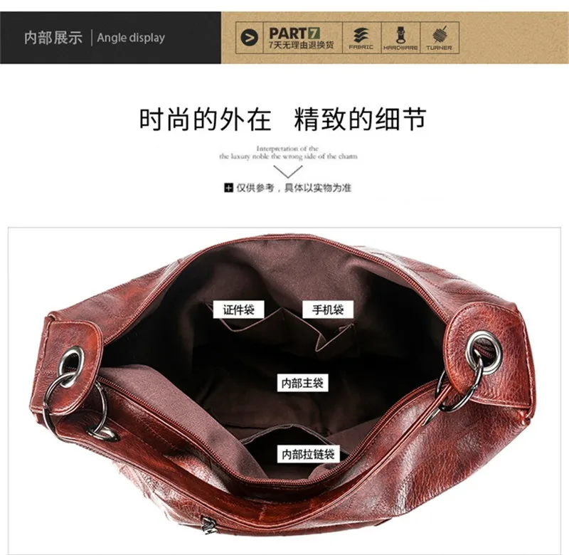 Черный Винтаж Для женщин сумки hobo женская сумка из крокодиловой кожи большой Ёмкость мягкие масло воск кожа Для женщин сумки из натуральной кожи для мам подарок