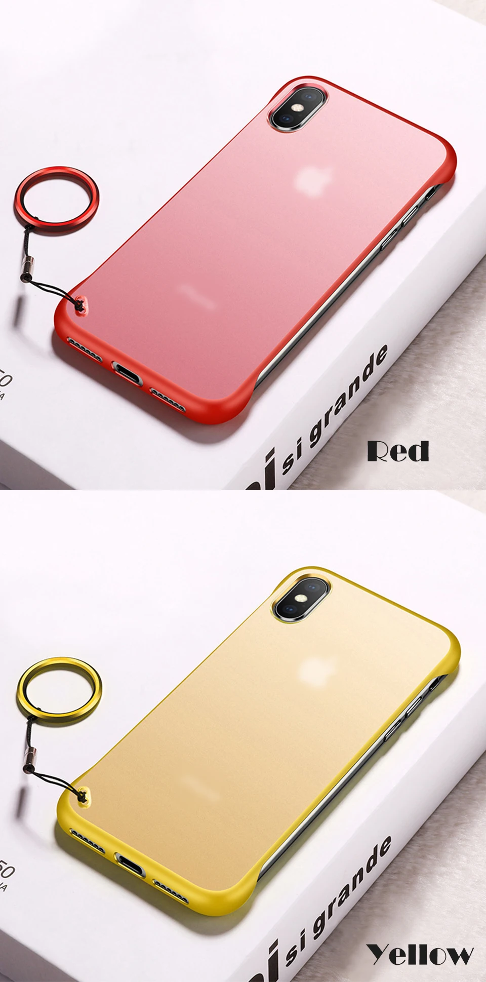 Прозрачный чехол для iPhone X XS MAX XR 6 6S 7 7S 8 Plus Прозрачная защитная задняя крышка красный черный матовый Твердый защитный чехол