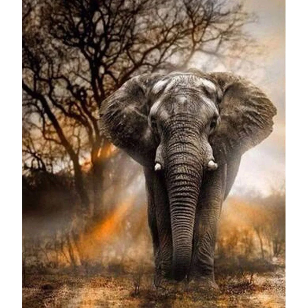 -Зеленого цвета со слоном diy картина маслом цифровой набор для рисования по