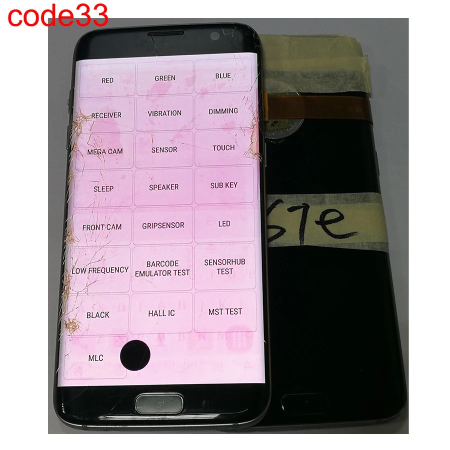 JPFix S7edge экран в сборе с рамкой сломанной изогнутой поверхности дисплей сенсорный экран - Цвет: S7 edge code.33
