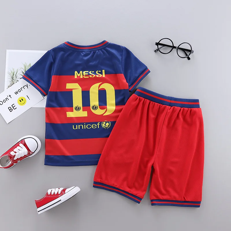 Summer Children Soccer Uniform Sports Set BOY'S Sports Training Suit Ball Uniform Two-Piece Set Childrenswear Performance Wear T