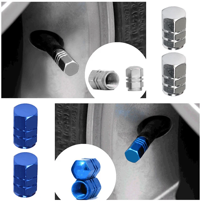 Wheel Caps Theftproof Aluminum Car Wheel Tires Valves Tyre Stem Air Valve Caps Airtight Cove Levert Center Hub Cap 4Pcs tire valve caps wheel hub covers wheel hub caps
