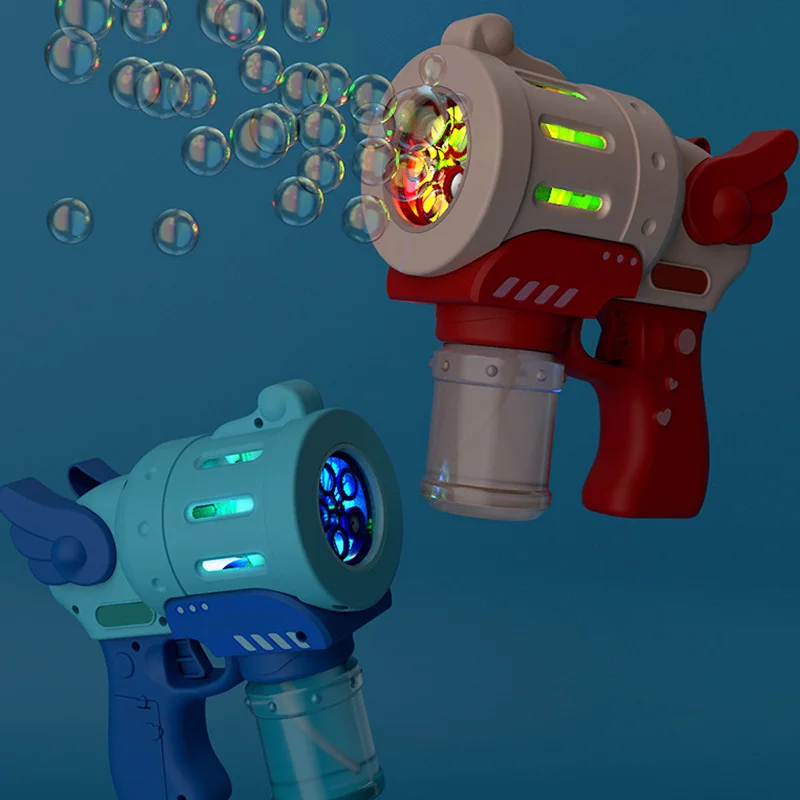 Automatic Bubble Blower Toy Electric Bubble Machine Flashing Light Music Soap water Bubbles Maker Gun for Child Kid Outdoor Toys 4