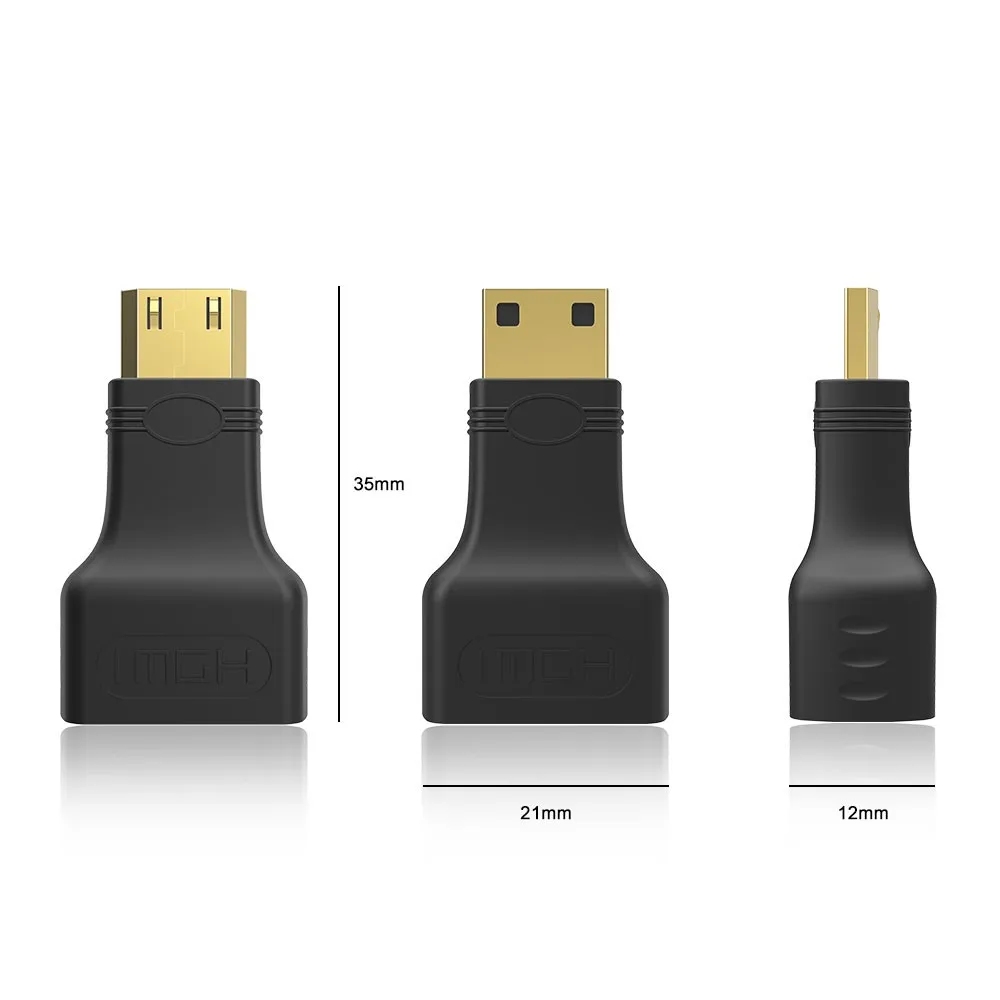 HDMI Type A Female To Mini C Мужской адаптер конвертер покрытый для 1080p 3D TV In Gold Plated|Кабели HDMI| |