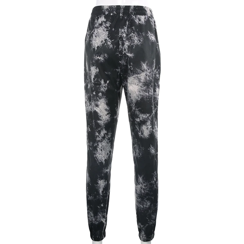 Женские брюки-карго Sweetown Tie Dye Camoflage, новинка, модные мешковатые брюки с высокой талией и карманами в стиле хип-хоп, уличные брюки