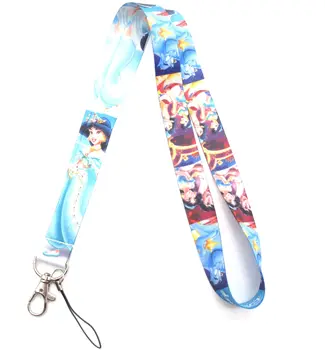 

10pcs/20pcs/30pcs/50pcs cartoon Aladdin Jasmine princess lanayrd lanyard Neck Strap Lanyard Mobile Phone Key Chain ID Badge