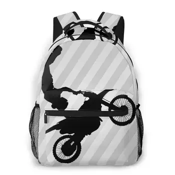 

Motocross Casual Daypack Travel School Bag with Pockets for Boys Teenagers