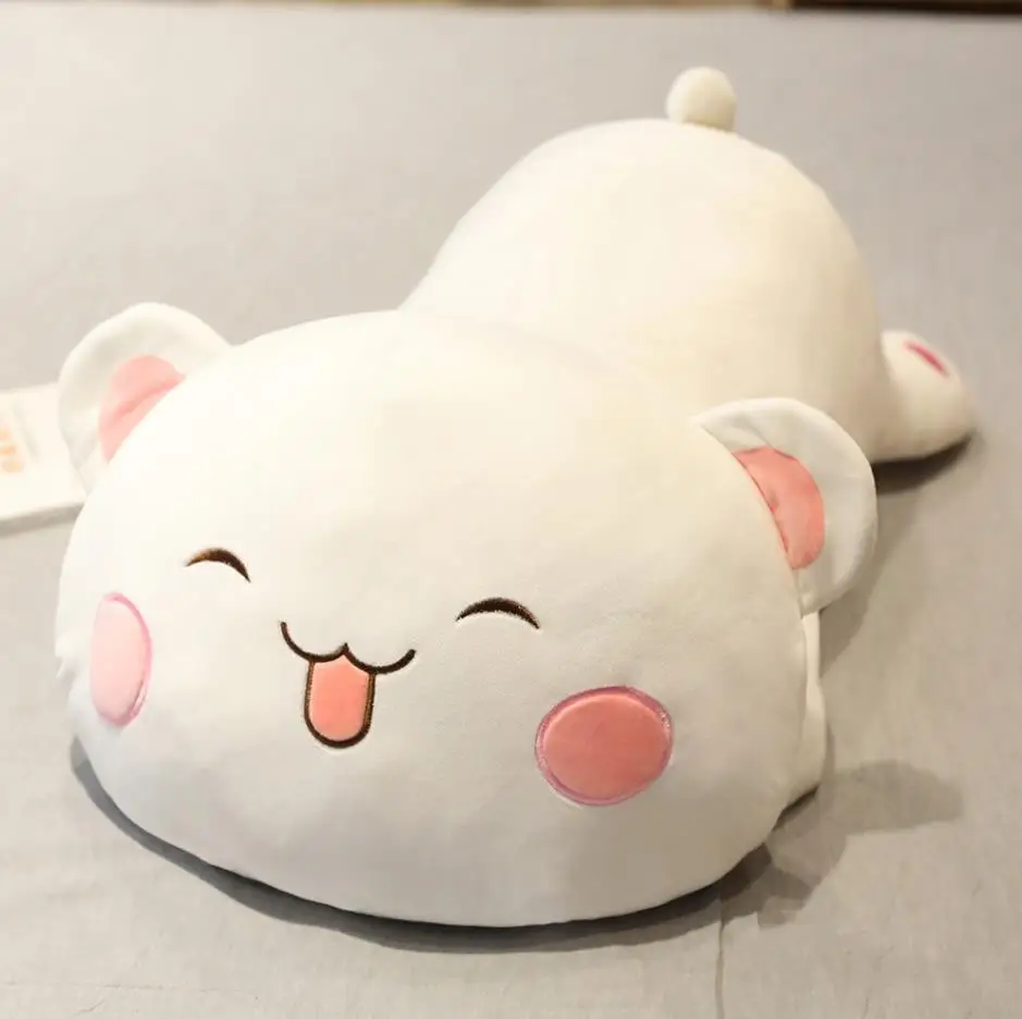 white 1 шт. 40 см прекрасный плюшевый мишка плюшевые игрушки kawaii Лежа животное кукла подушка мягкая игрушка для детей подарок на день рождения - Цвет: white