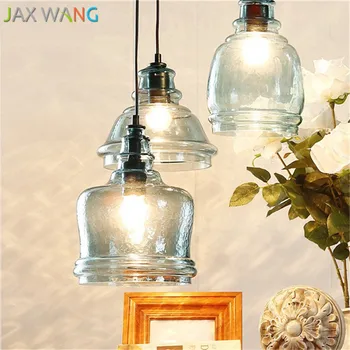 

12020 Modern Led Pendant Light American Glass Pendant Lamp Bar Restaurant Bedside Pensonality Creative Retro Hanging Light