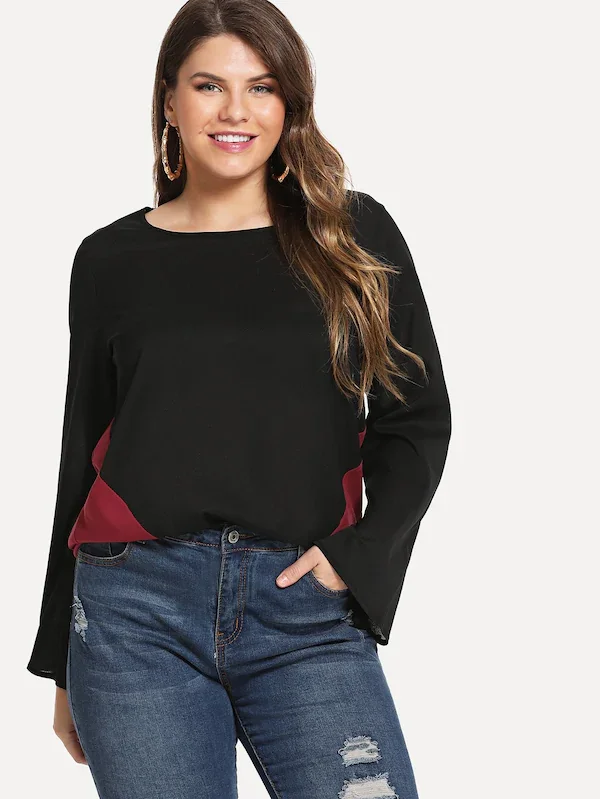 

Plus size 6XL 5XL XXXXL 2019 Summer Women Chiffon tshirt New Casual O-Neck Long Flare Sleeve t shirt Slim Loose Vintage T-Shirts