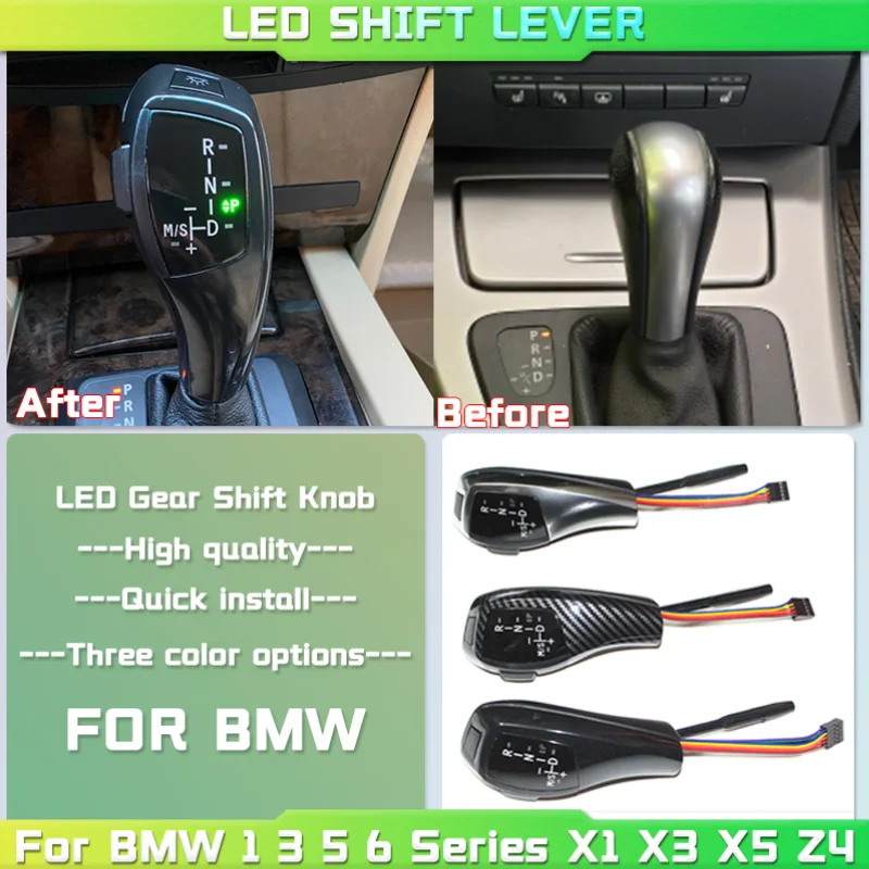 

For BMW 1 3 5 6 X1 X3 X5 Z4 Series LED Gear Shift Knob E39 E53 E38 E60 E61 E46 E63 E90 E92 E93 E81 E82 E87 E88 E89 Shifter Lever