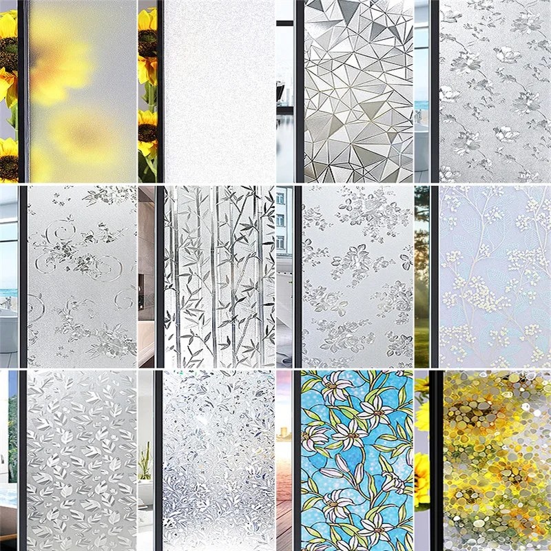 

Variety of static non-adhesive glass stickers window electrostatic window film office bathroom anti-opaque matte film
