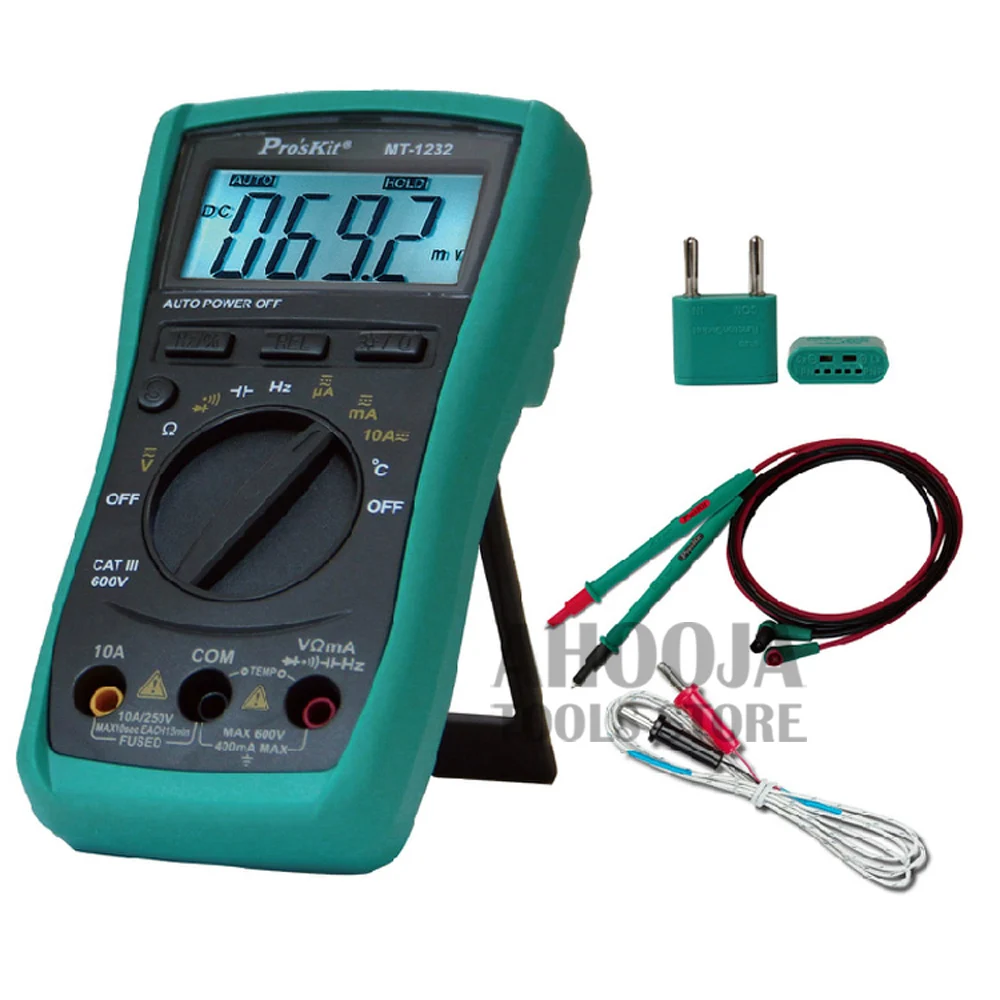 Pro 'sKit MT-1232-C Многофункциональный 3 3/4 Автоматический цифровой мультиметр DC AC Напряжение Ток Сопротивление Частота Тестер