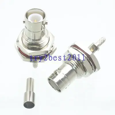 

DHL/EMS 50 pcs Connector RP-BNC plug pin bulkhead crimp RG174 RG316 LMR100 Straight -C1