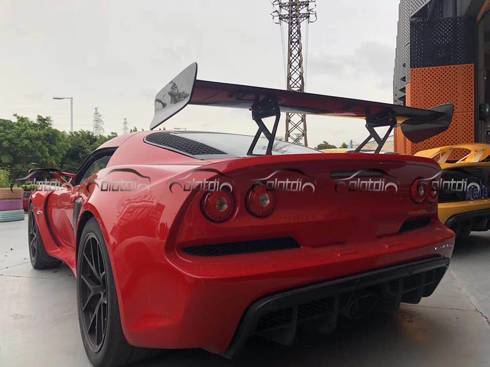 Для Lotus Exige S со шнуровкой Реальные углеродного волокна GT гонки Style задний багажник ГТ крыльевой Интерцептор