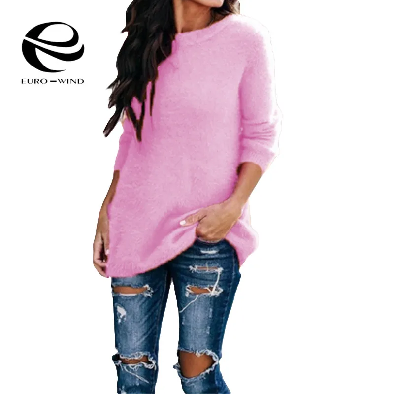 Cena Plus rozmiar 5XL jesień zima na co dzień z długim rękawem solidna O Neck sweter na co dzień luźne swetry damskie topy moda damska odzież