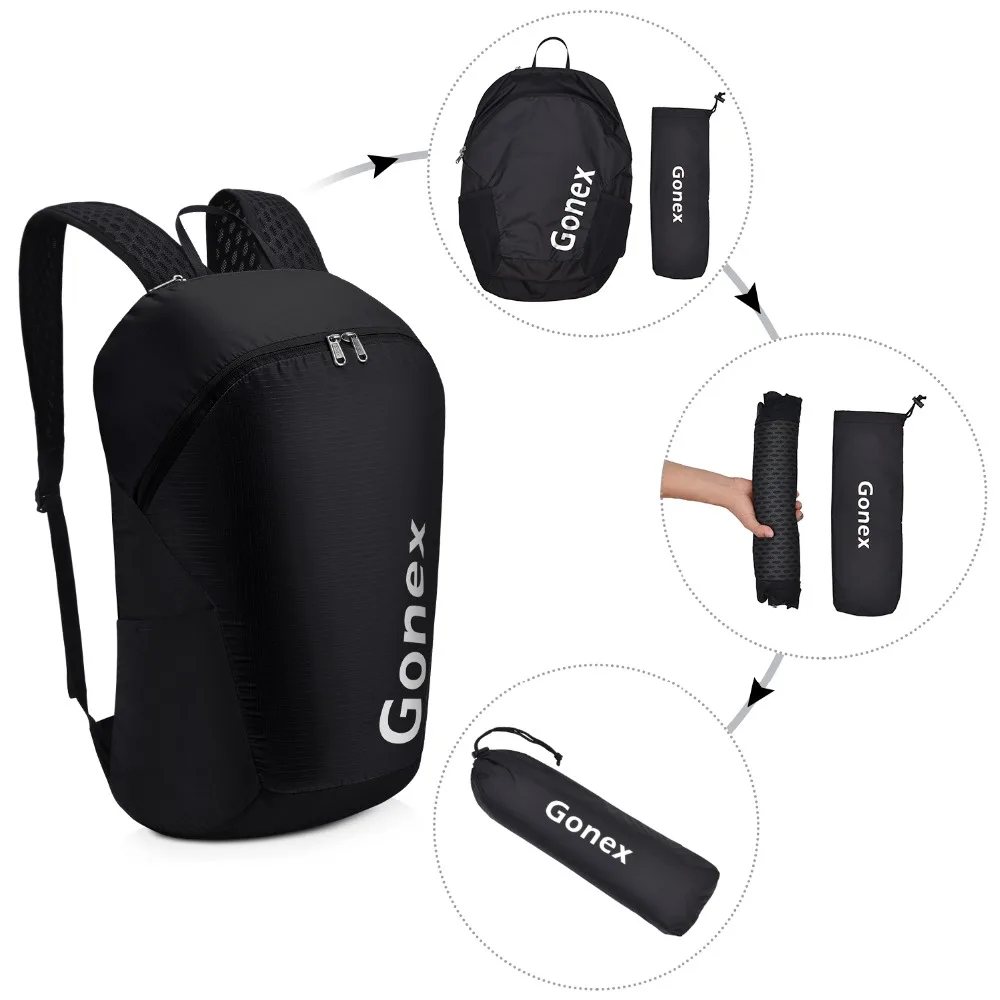 Gonex 32L Сверхлегкий складной рюкзак, 210D нейлоновая Водонепроницаемая спортивная сумка для путешествий на открытом воздухе, кемпинга, пеших прогулок, велосипедная сумка
