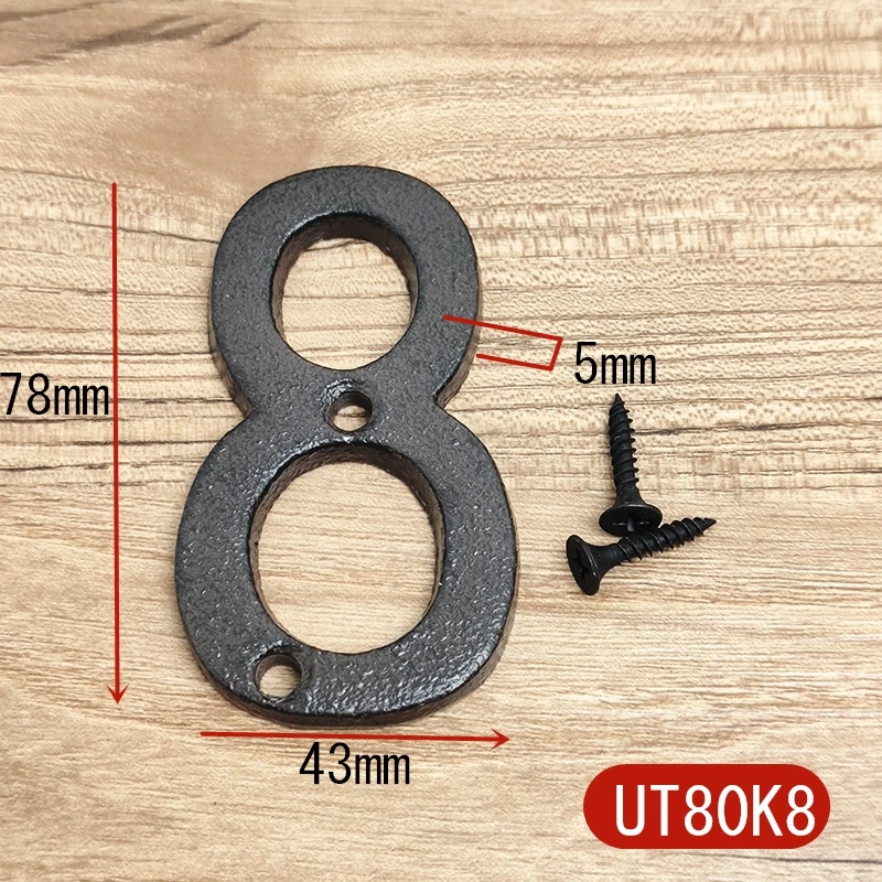 Metal Letters House Numbers Retro 3D Sign Cafe Wall Creative Cast Iron Decoration Doorplate Digital Arabic Furniture Hardware