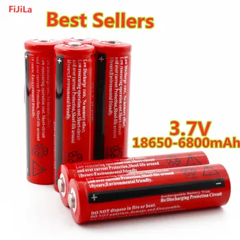

18650 battery 3.7V 6800mAh rechargeable liion battery for Led flashlight Torch batery litio battery+ Free Shipping