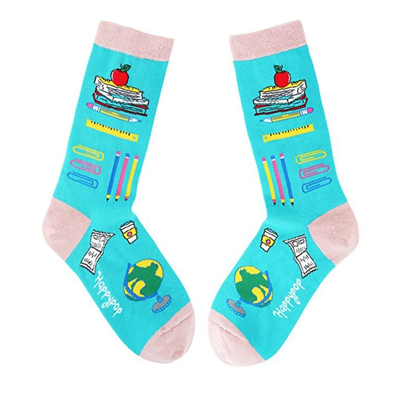 

Holiday Socks Casual Printed Cotton Spandex Hosiery Footwear Accessories For School Sports Socks Comfortable Living Clothing