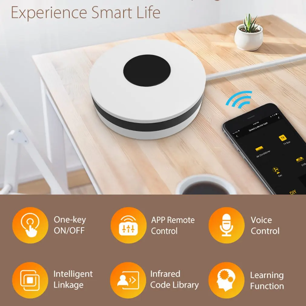 

Mini Universal Voice Control Smart Wifi Ir Remote Controller Infrared Home Control Remote Control Adapter