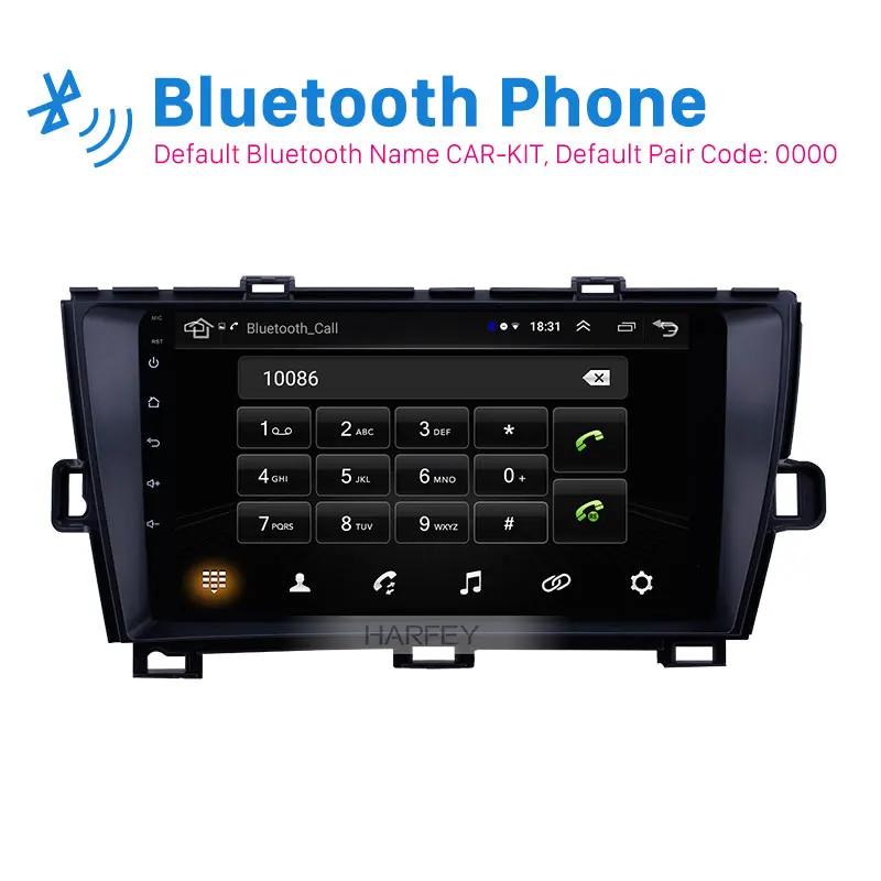 Harfey HD сенсорный экран GPS 9 дюймов Android 8,1 автомобильный радиоприемник для Toyota Prius RHD 2009 2010-2013 поддержка Carplay задняя камера 2din