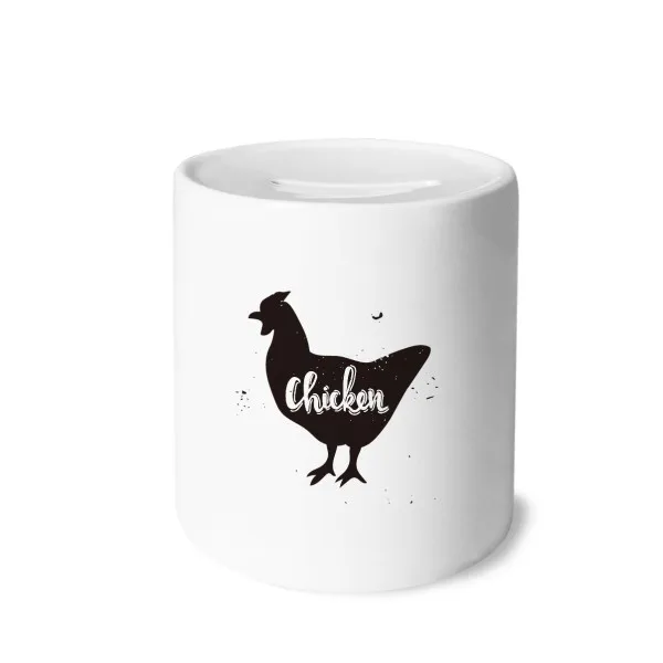 

Chicken Black And White Animal Money Box Saving Banks Ceramic Coin Case Kids Adults