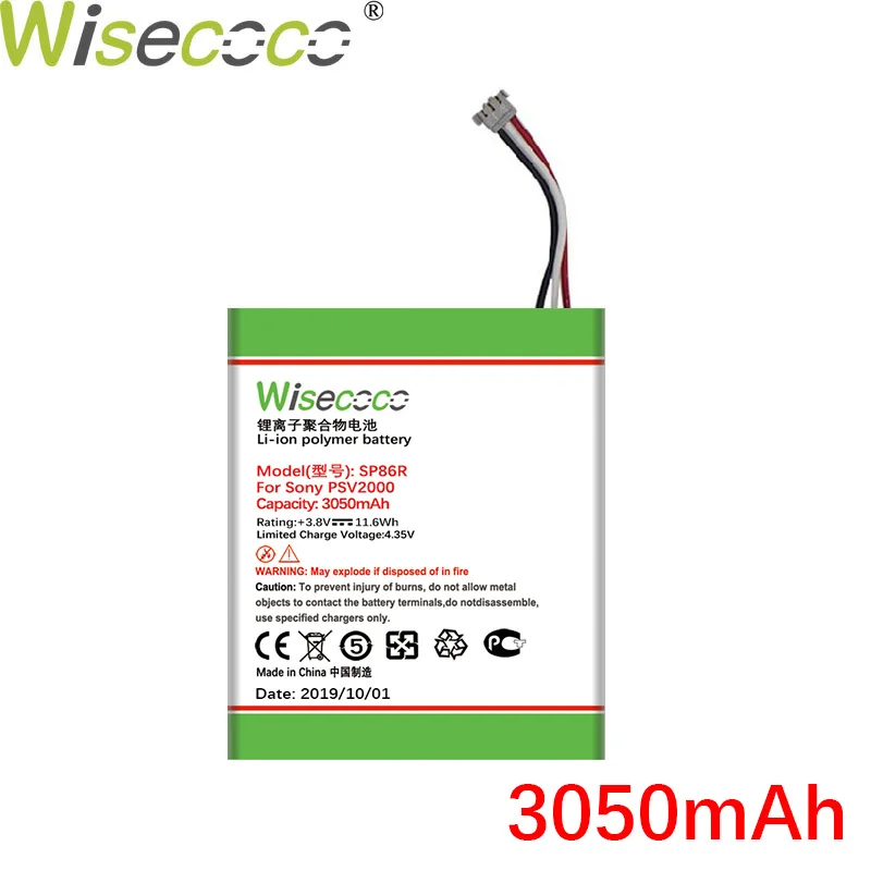 Wisecoco PSV2000 3050 мАч аккумулятор для SONY PCH-2007 4-451-971-01 SP86R PS Vita 2007 Замена для ремонта+ номер отслеживания