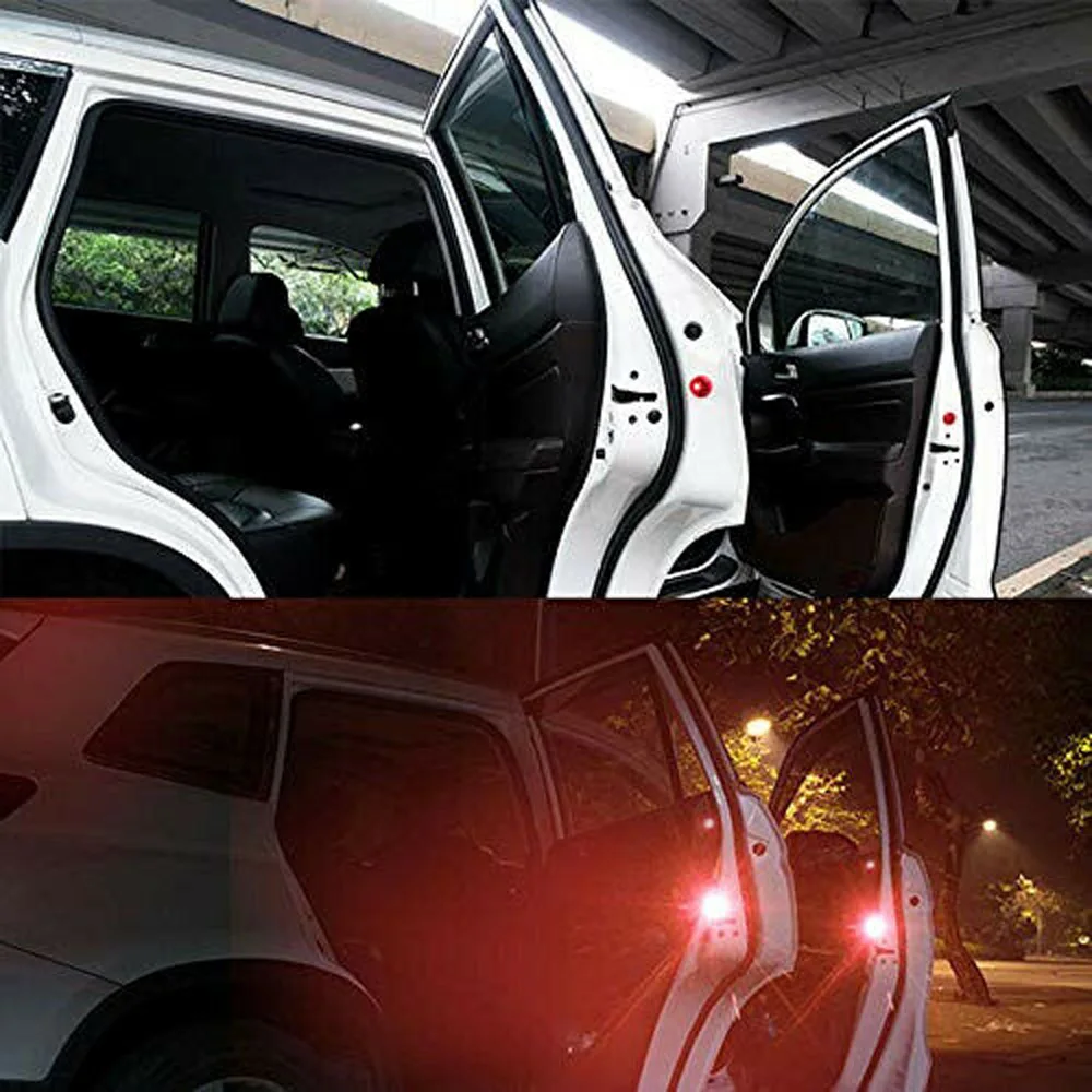 4 шт./компл. автомобиля 5-светодиодный Предупреждение лампы 12V дверь открытой Strobe Flash анти-столкновения безопасной Красной светодиодный Предупреждение светильник с Батарея