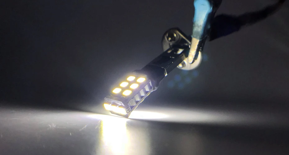 2x высокой мощности H1 9SMD 3528 чипы светодиодный 12 в 24 В противотуманные лампы свет лампы белый Янтарный 3000K 6000k парковочная фара Яркий высокой мощности