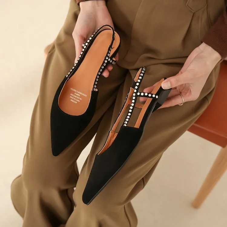 

Online Celebrity Celebrity Style WOMEN'S Shoes 2020 Spring And Summer Versatile Closed-toe Elegant Sandals outside Pure Leather