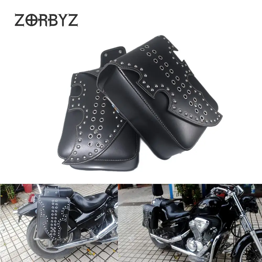 Мотоциклетные черные седельные сумки из искусственной кожи Боковая сумка для инструментов багажные сумки для Harley