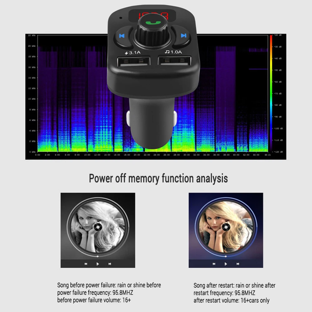 Двойной USB fm-передатчик Aux модулятор Bluetooth гарнитура автомобильный комплект аудио mp3-плеер с 3.1A быстрая зарядка автомобильное зарядное устройство 4