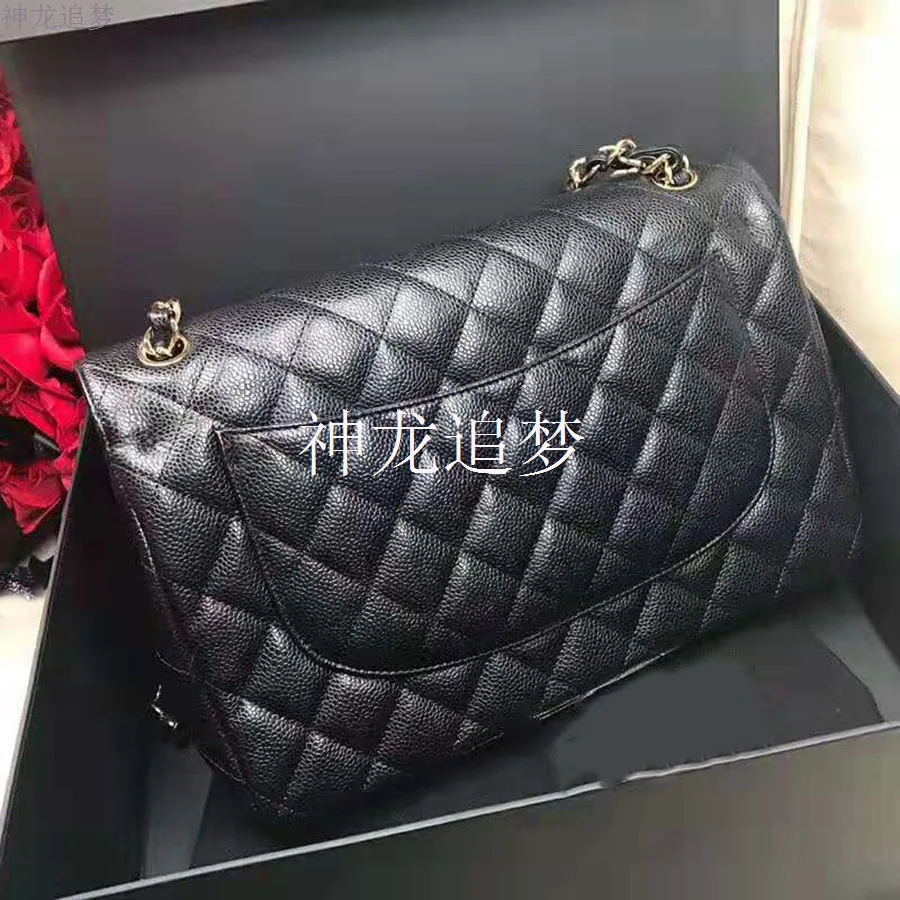 

Top designer caviar handbag luxury leather shoulder bag purse high quality ladies Messenger bag 33cm large capacity female bag