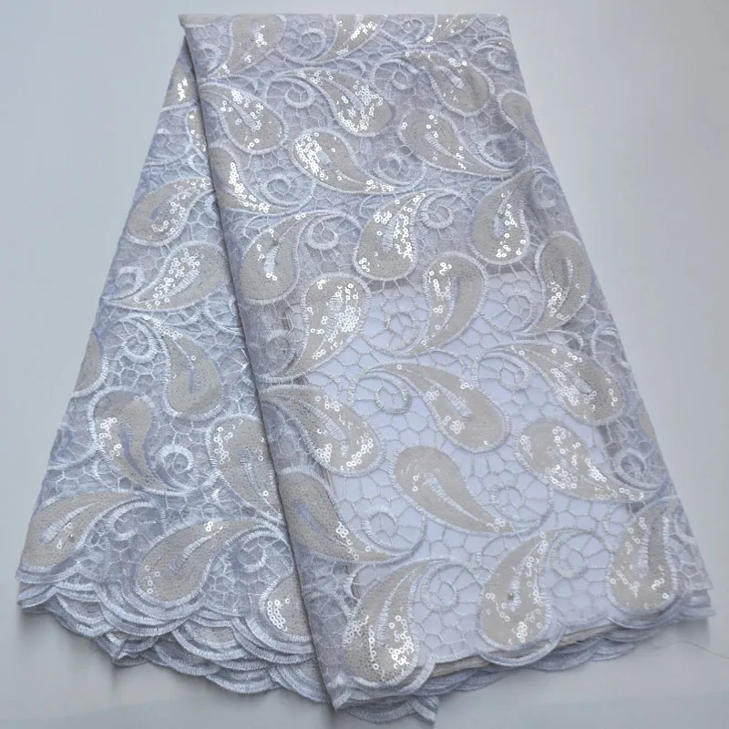 2020 White High Quality French Tulle sequins African Lace Fabric Sequins Embroidered Nigerian Fabrics For Wowen Dress TD8-6 | Дом и сад