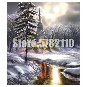 

Diamond Mosaic Wildwood Church Full Diy Diamond Painting Temples Lakes & Rivers 5D Embroidery Home Decoration Cross Stitch Kit